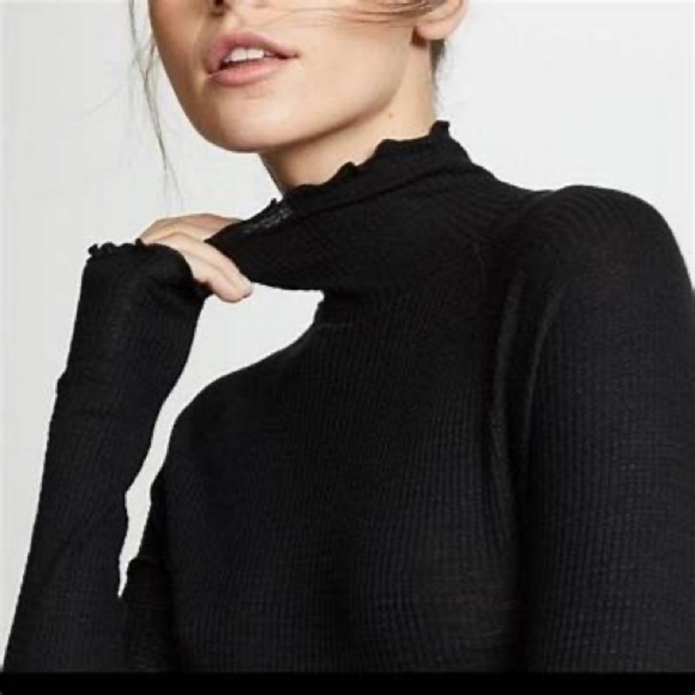 FREE PEOPLE | Make It Easy Thermal Turtleneck | Black